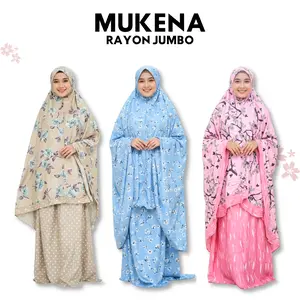 [LN] 2 Pcs Mukena Jumbo Muat BB 80kg Rample Bahan Rayon Adem Nyaman [lingsirndalu]