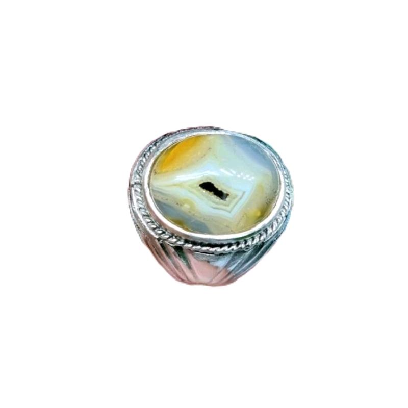 Cincin batu akik combong bolong asli alam 1