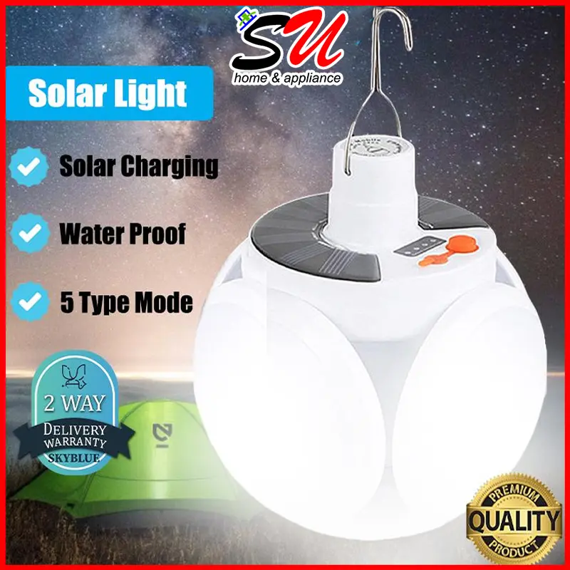 SU Solar Charging Camping LED Lamp Street Light With Foldable Waterproof Lampu Pasar Malam For Outdoor/Indoor/USB/RGB Charger Box Equipment Green Hiking Led Light Red Sports Lights Lighting Stainless White