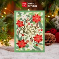 Gambar MINISO Christmas Praise Collection Hollowed Gold Stamping Holographic Greeting Card Kartu Natal Ucapan Wish Hampers Natal - Christmas Gift dari minisoshopid Kab. Karawang 3 Tokopedia