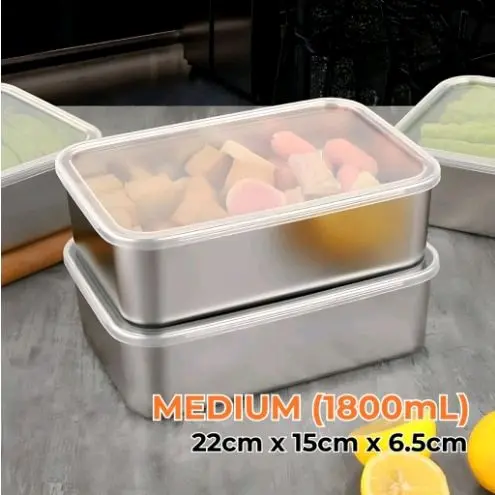 kotak bekal SEDANG stainless 304 + tutup