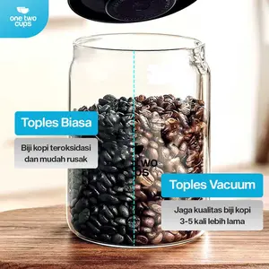 Toples Kaca Biji Kopi Coffee Beans Vacuum Sealed Air Tight Lid - SE41 Outstanding.store