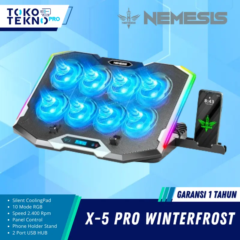 NYK Nemesis X5 Pro Winterfrost Cooling Fan Pad Pendingin Laptop 0