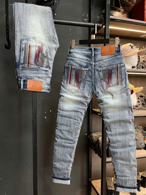 [2 Mẫu Quần Jean Nam Dài JD691-JD8005] Quần JEAN Nam Dài Túi 5 Chỉ Màu & Xanh Bạc Was Thêu Năm Chỉ Trước Túi J3685-J3876 0