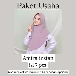 PAKET BERGO AMIRA JERSEY 100 RIBU DAPAT 7 PCS SIZE L BISA PILIH WARNA  Muslim Kerudung Instan Jilbab Bahan Jersey Finishing Jahit Tepi Rapih