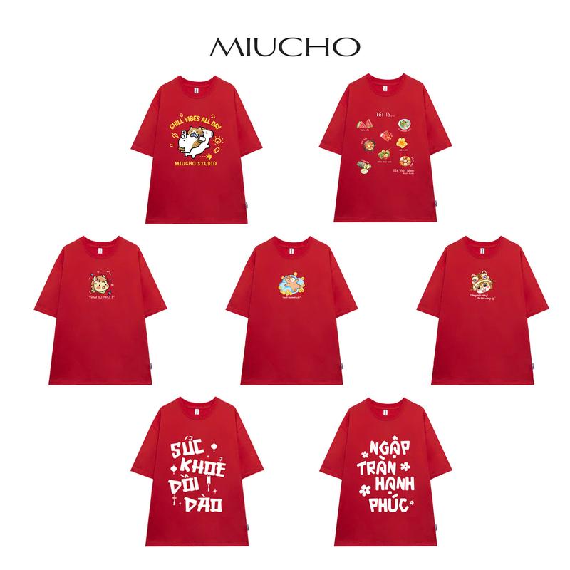   Tết 2026  Áo thun Tết form rộng BST Miucho vải dày dặn thoáng mát tôn dáng dễ phối classic style 