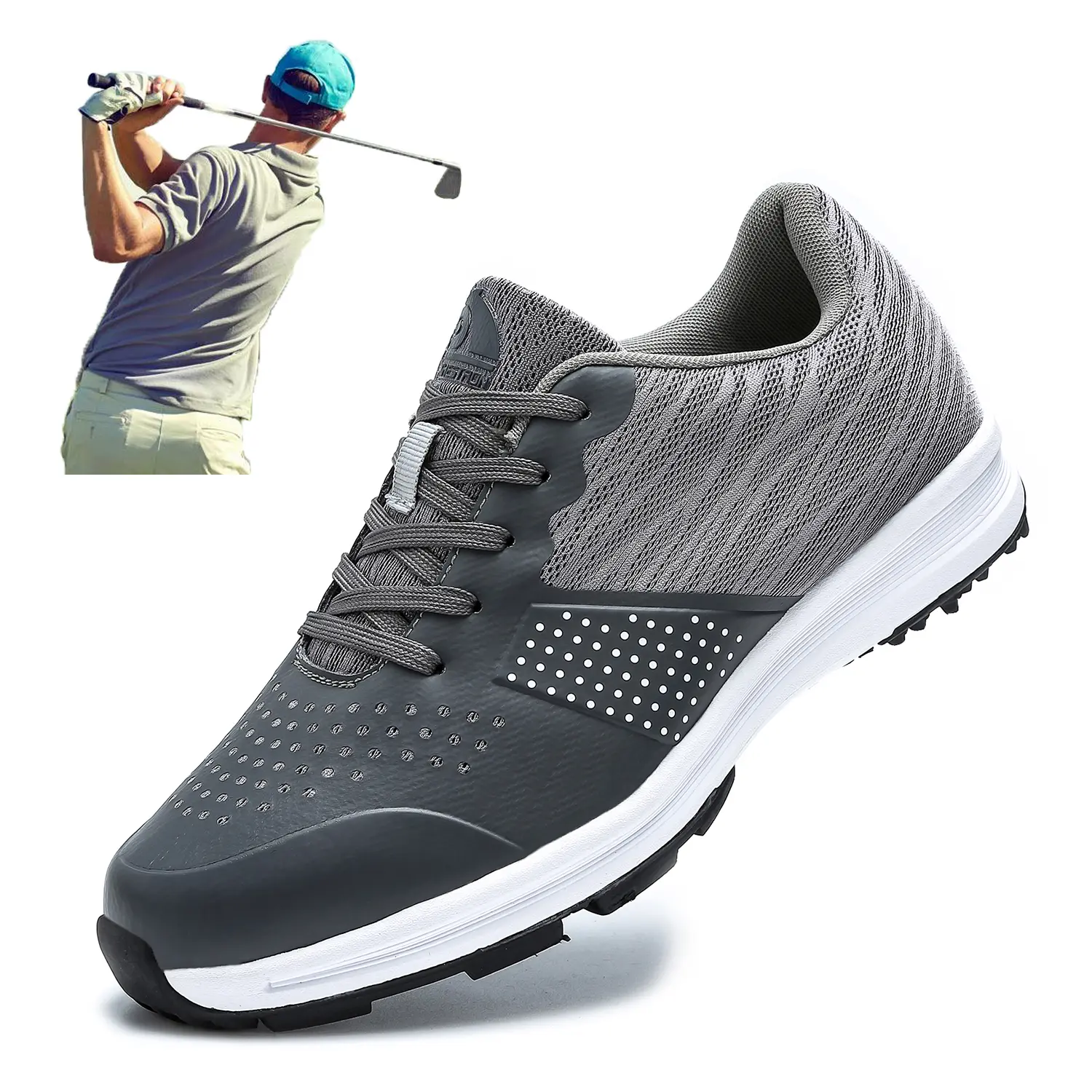 New Arrival Waterproof Men Golf Shoes Big Size 39-46 Outdoor Training Sneakers Male Mesh Breathable Black Gray Golf Sport Shoes
