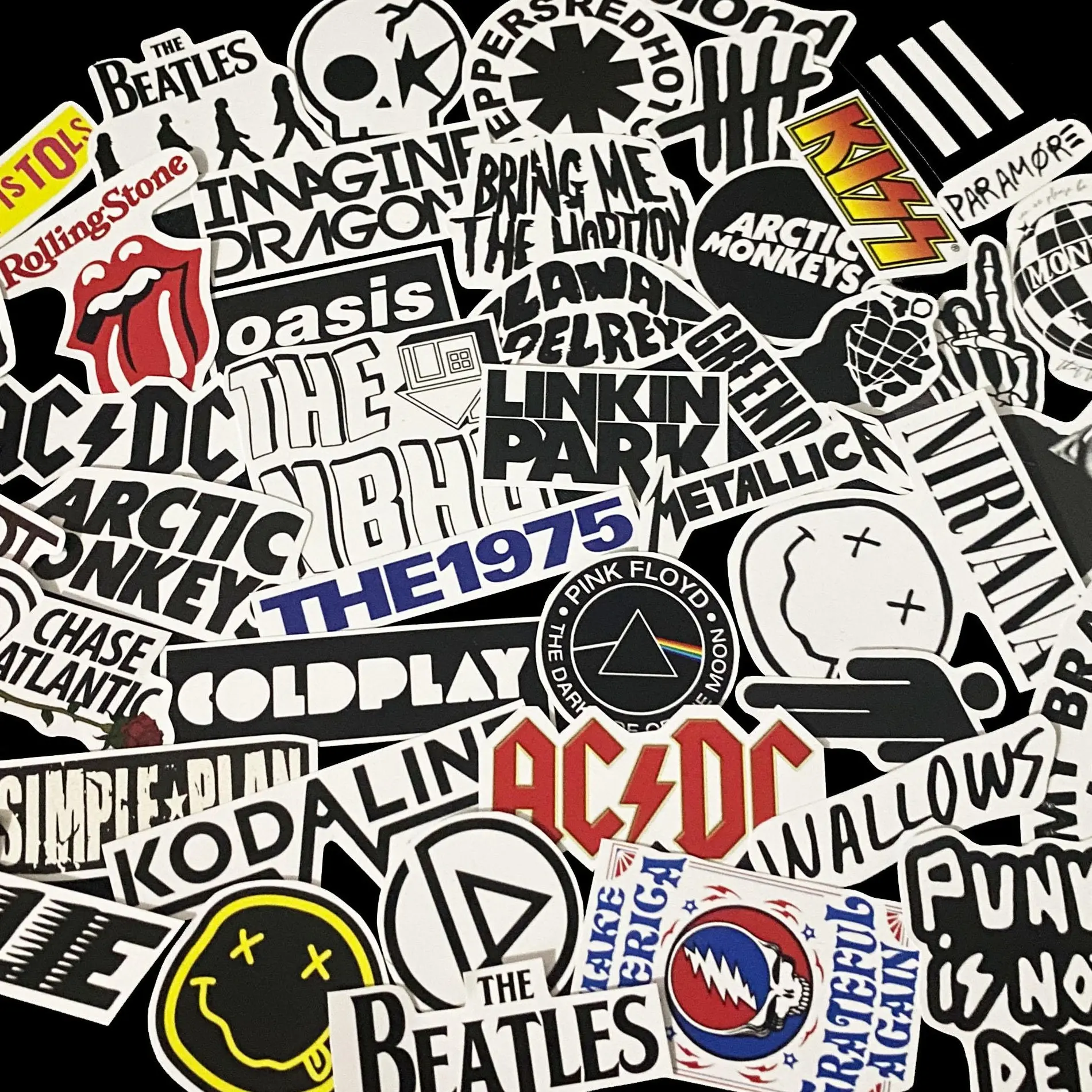 Stiker Pack Musik dan Band isi 25pcs bisa untuk Laptop, Case Hp, Case PC, Binder, Helm DLL sticker foto paper  stationery