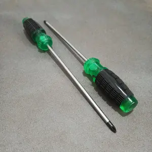 Obeng 8" Gagang Karet Magnet 8in Mata Plus + Magnit Screwdriver Bunga 8 Inci 8 Inch Magnetik