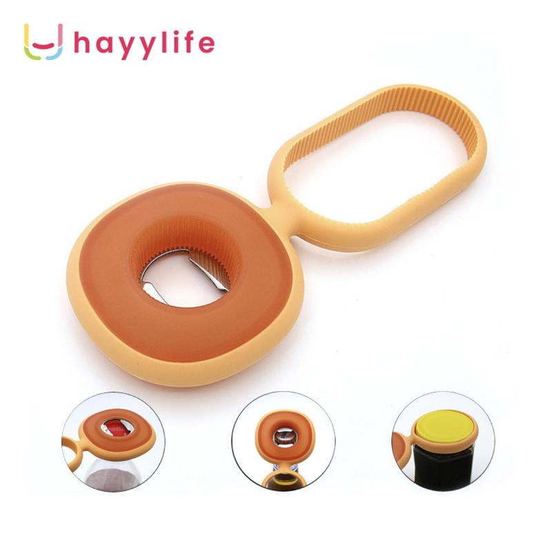 HAYYLIFE Alat Pembuka Tutup Botol Kaleng,  Minuman Soda/Bir  3 in 1 Bahan plastik Silikon Kitchenware Merah HL-ABA969 2
