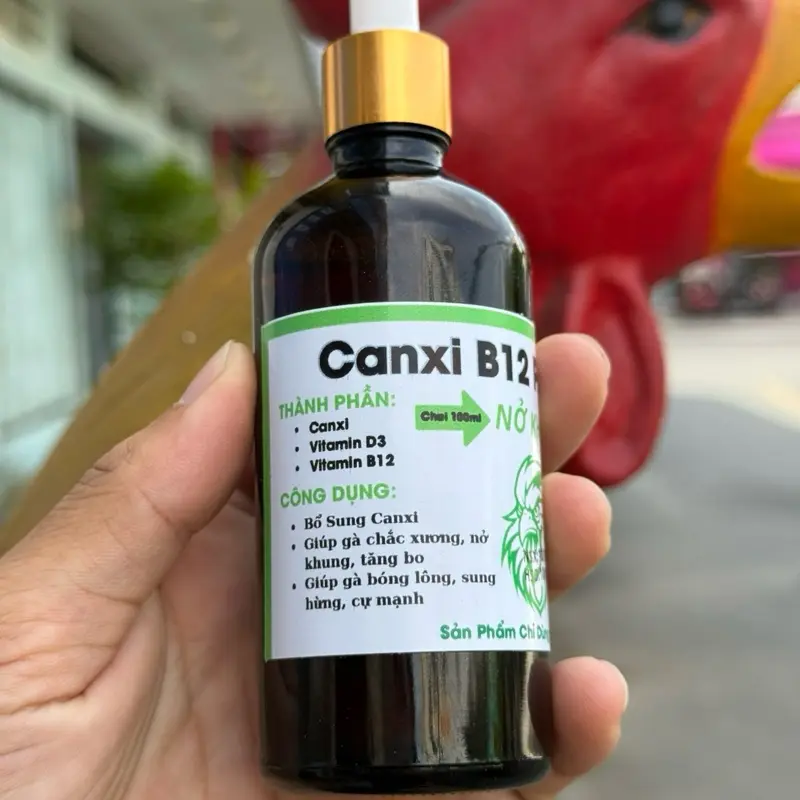 CANXI B12 Pro Max dùng cho gà yếu chân trụ, té gió, đá bo tốt, dẻo dai, chắc xương, nuôi gà nở khung xương, tăng nước máu, nuôi gà đòn, gà tơ, dùng cho gà con, tơ, gà nuôi đá 1