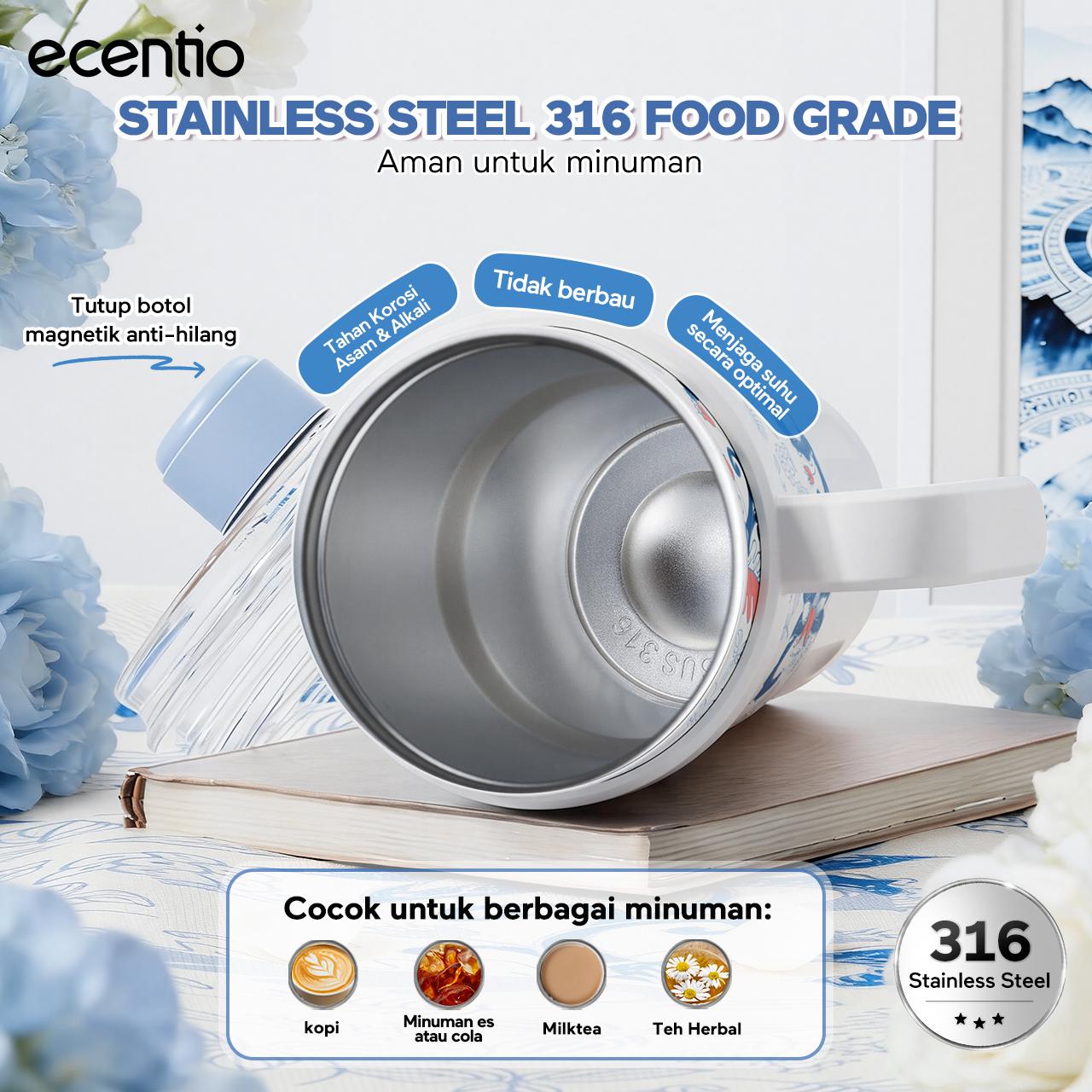 Ecentio Batik Series 2.0 Tumbler Botol Minum Aesthetic Portable 900ML/800ML/580ML Thermos Tahan Panas Dingin 24 Jam Vacuum Flask Vacuum