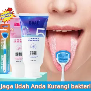 Oral Gos Gel Pembersih Lidah Gratis Sikat Lidah Rasa Peach Mint Menghilangkan Bau Mulut Membersihkan Lidah Nafas Segar Pembersih Mulut