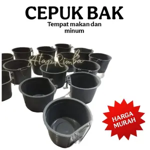 Cepuk Bak Kawat Non Merk untuk Burung, Ayam, Bebek, dan Unggas - Wadah Pakan Minum Plastik Kecil
