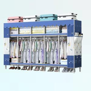 TUVAICAOCAPVN Tủ Vải Khung Thép Chốt Thép 1.2.2.4.5 Buồng Cỡ Lớn Ngang 2m5 Tháo Lắp Đa Năng Tủ Vải Gấp Gọn Tudung Quanao Tủ Vải Treo Quần Áo Chất Lượng Cao Không Thấm Nước Dễ Vệ Sinh