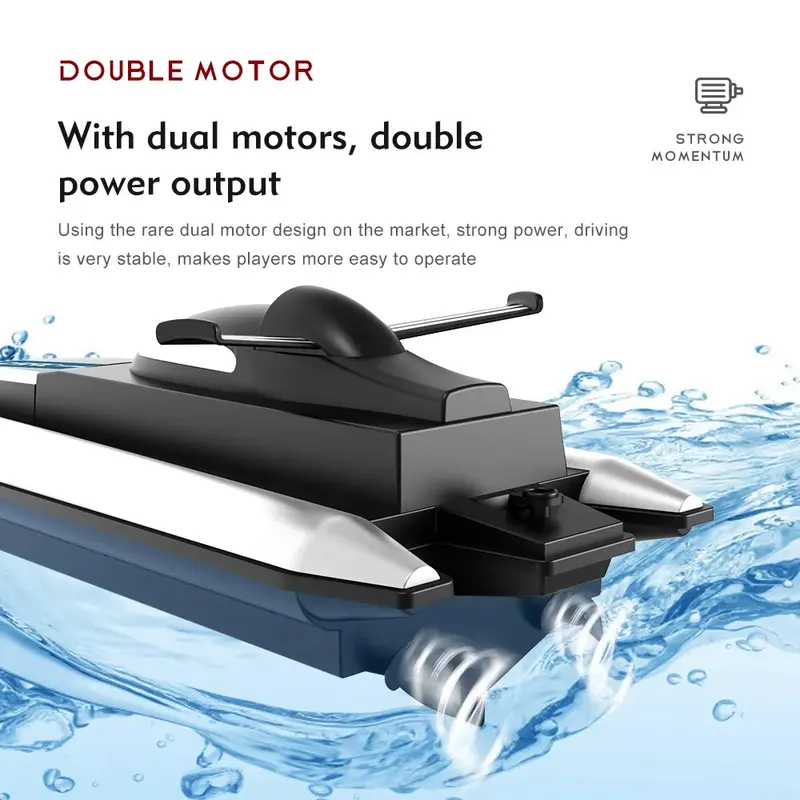 Thuyền Cao Tốc, B8, RC 2.4GHz, Mẫu Chống Nước, Thuyền Cao Tốc Đua Điện, Động Cơ Kép, Tốc Độ 25km / h, Đồ Chơi 3