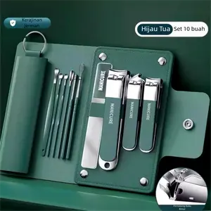 Piliss Gunting Kuku Set 10 in 1 Manicure Set Dengan Desain Anti Berceceran