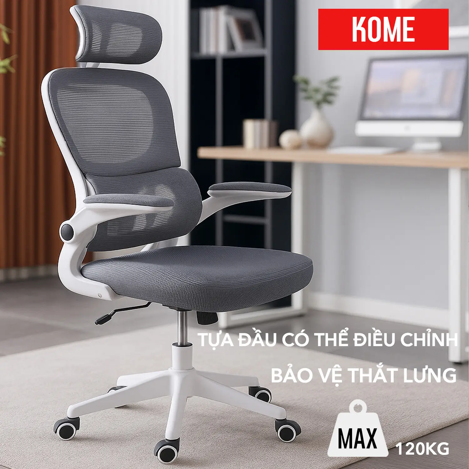 KAIDEE Ghế xoay văn phòng, công thái học ghế game có tựa lưng tựa đầu Gaming Chair