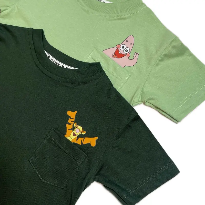 Kaos Polos Anak Bayi Unisex Premium Soft Katun 100% - Itsvow T-Shirt Saku Anak Pocket Basic Laki-Laki Perempuan Atasan Balita 1-10 Tahun 5