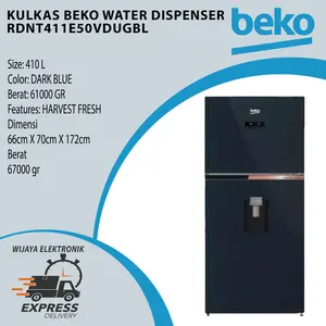 BEKO RDNT411E50VDUGBL KULKAS 2 PINTU 410L -WATER DISPENSER PREMIUM MODEL