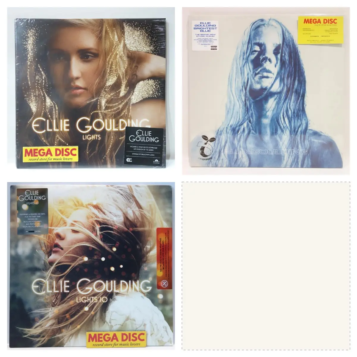LP Ellie Goulding Album - Cek Varian / Barcode Vinyl Piringan Hitam PH - Brightest Blue / Lights / Lights 10