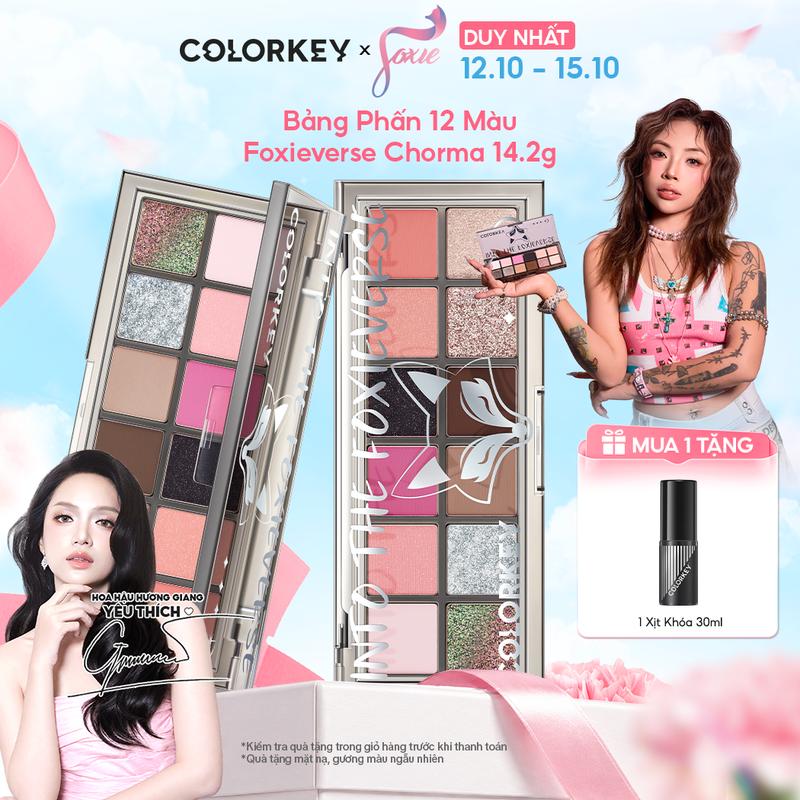 Bảng Phấn Trang Điểm Đa Năng COLORKEY 12 Màu FOXIEVERSE CHROMA 14.2g