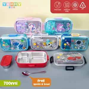 YUMMY stainless bento 304 sekat 2 dengan container soup 700ml 2553