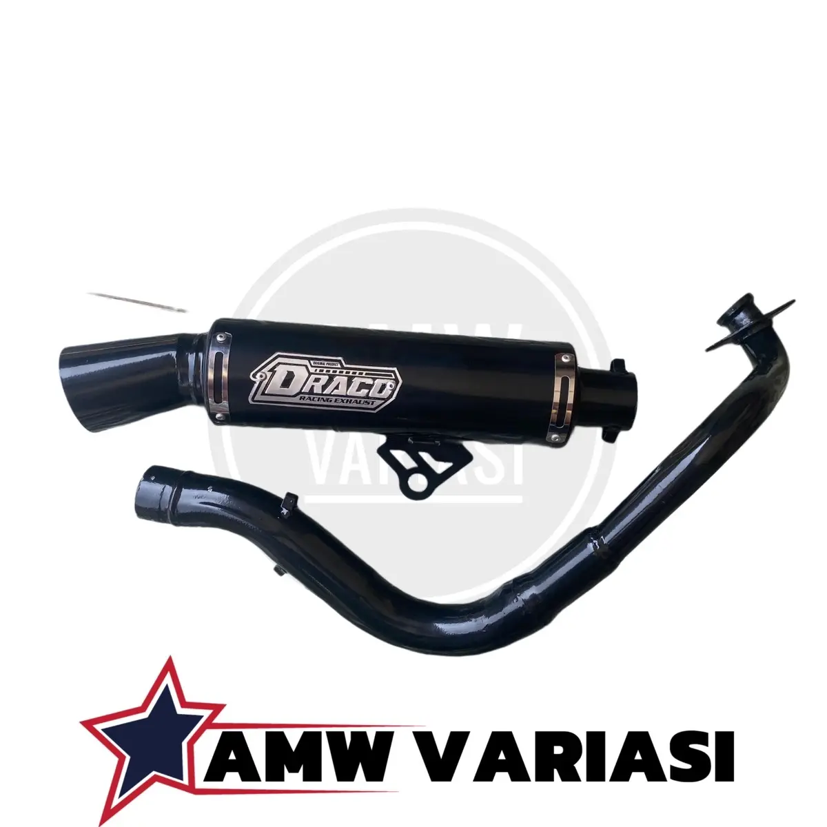 Knalpot Draco Samlong untuk semua moto matic knalpot terviral warna full black coating sarangan full gasbol knalpot racing termurah dan terbaik inlet 38 Motor knalpot samlong draco