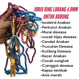 10 biji ring lovebird Cincin lovebird | ring perkutut | Ring cendet | Ring murai dewasa lubang 4.8mm