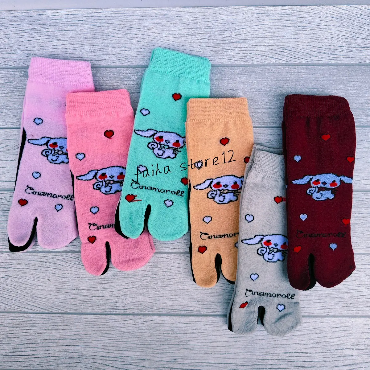3 pasang kaos kaki jempol motif cinamorol kuromi melody anak perempuan 4-8thn Fashion