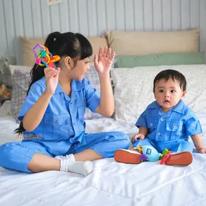 ORIZANO Setelan Kemeja Cargo Anak Laki-Laki ADORA Baju & Celana Panjang Cargo Trendi 0-8 Tahun Bahan Katun Linen Rami Luxury Original Nyaman untuk OOTD Si Kecil