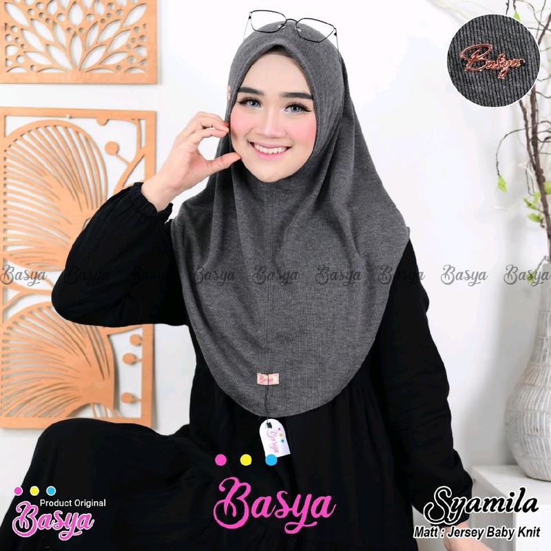 HIJAB SYAMILA KNIT• Hijab Non Pad•Jilbab Knit Instan• Hijab Instan Knit•Kerudung Bergo Instan Cantik Nyaman Muslim 1