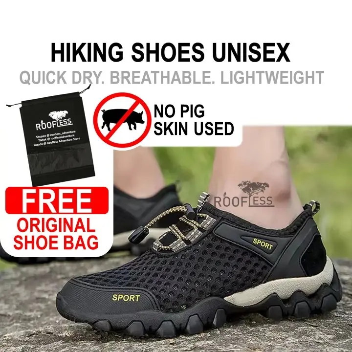 ROOFLESS Hiking Shoes Kasut Hiking Trekking Shoes Kasut Mendaki Waterproof Shoe Outdoor Camping Water Rafting Fishing