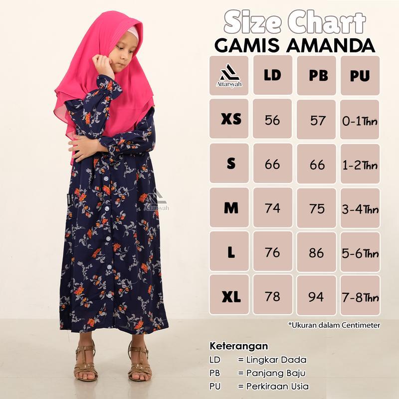 Setelan Baju Anak Perempuan Oneset Dress Anak Perempuan FREE Hijab Set Gamis Anak Cewek Lucu AMANDA Usia 1-8 Tahun
