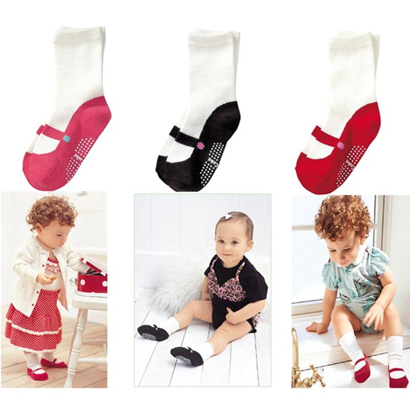 Baby Girl Anti-slip Floor Socks Cotton Patchwork Breathable Short Socks 1