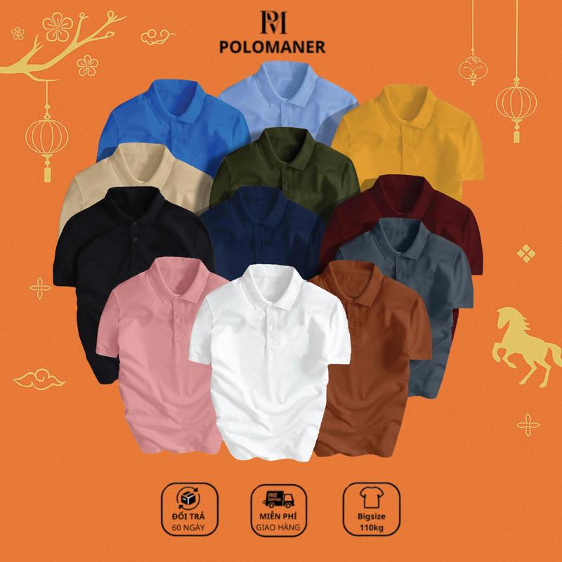 COMBO 2 ÁO BIGSIZE Áo Thun Polo Nam Nữ Trơn Chất Liệu CVC Cá Sâu Đơn Giản Dễ Mặc Đồ Bigsize Trên 90kg Nhiều Mùa - Polo BigSize Trơn