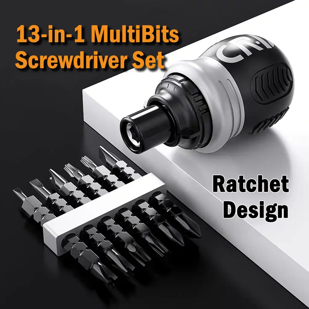 [13 in 1 Ratchet Screwdriver Set] Adjustable Ratchet Design /Adjustable /Compact /Flexibility /Magnetic Bit Head / Telescopic /Flathead Phillips Hex Trox Tri-wing Screwdriver /Hand Tool Box Set / COD / Mini Hand Tool /Repair Tools (Random Package)