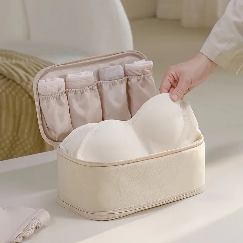 Bra storage bag, portable for travel, suitable for storing socks, a sub-packaging bag for suitcases, a three-in-one storage bag for underwear and panties