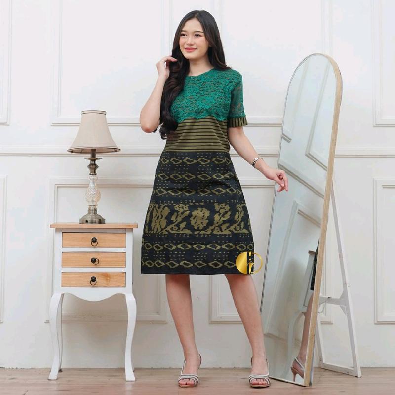 Zona Batik Imam Dres wanita dres cewek atasan wanita Batik halus elegan nyaman Gamis Kerja Katun Panjang Baju 1