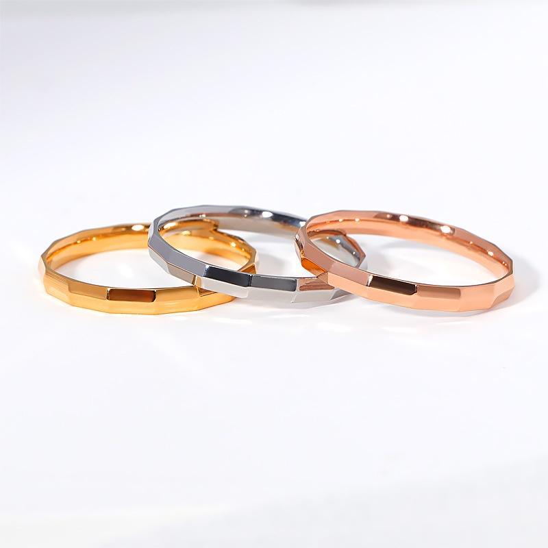 Nhẫn Tráng Kim Loại, Mặt Thường, Thép Titan, Chống Gỉ, Dành Cho Phụ Nữ, Thép Không Gỉ, Không Phai Màu, Bền, Phụ Kiện Nữ 1