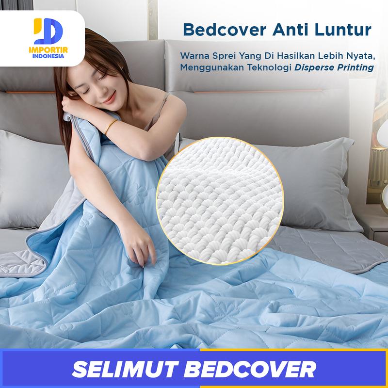 Product Introduction of IMPORTIR - Bedcover Katun Linen Lembut dan Halus Ukuran 160x200cm 14