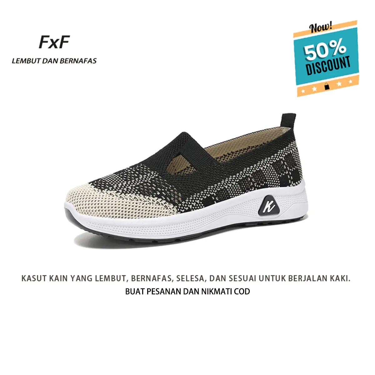 [2000+ BELI! ]FXF-YX8,Kasut Slip-On Wanita 1 Saat Pakai! Tapak Lembut 2cm, Untuk Ibu Hamil & Pekerja Shift, Sesuai Kerja & Travel – COD 100% AUTHENTIC