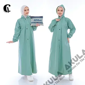 Jas Hujan Wanita Gamis Tebal Anti Rembes By AKULA Syari