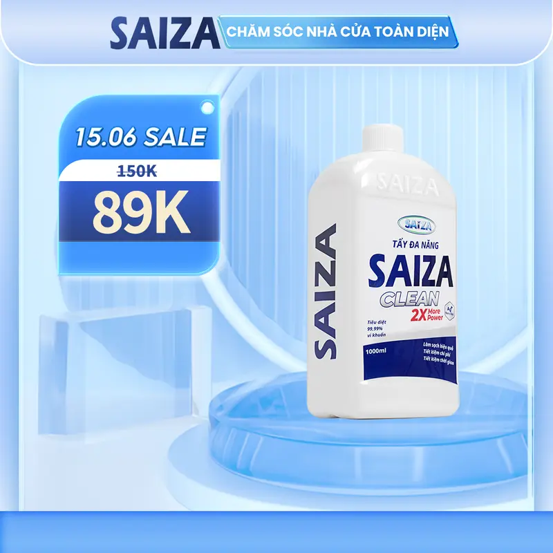 DUNG DỊCH TẨY ĐA NĂNG SAIZA 1000ML Làm Sạch hiệu quả, Tẩy Vết Ố Vàng, Rong Rêu, Rỉ Sét, Cặn Canxi Trên Nhiều Bề Mặt Khác Nhau