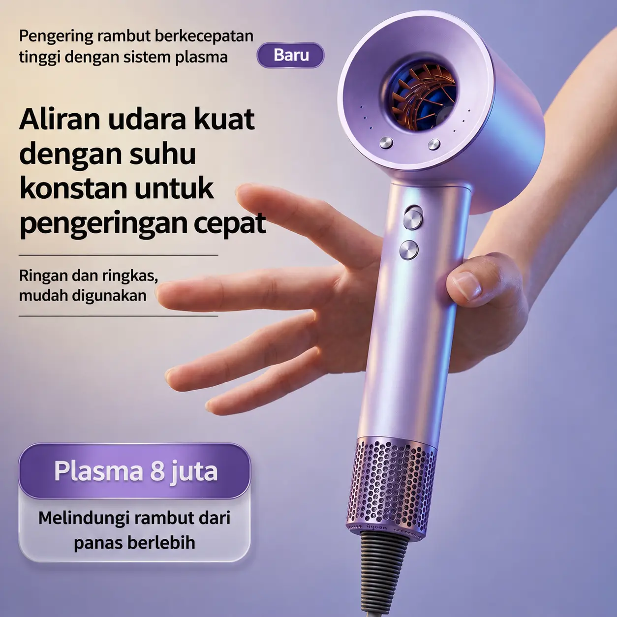 [KANAZAWA]Hair dryer ion negatif kecepatan tinggi, hair dryer hembusan panas dan dingin, kering cepat, kontrol suhu, hair dryer khusus salon kecantikan