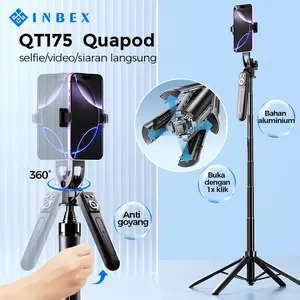 【K】【COD】【24H shipping】INBEX QT175 Quapod Tripod konten kreator  Tripod Bluetooth Remote 1.8m  Tripod Handphone portable Fill light Selfie Stick Traveling