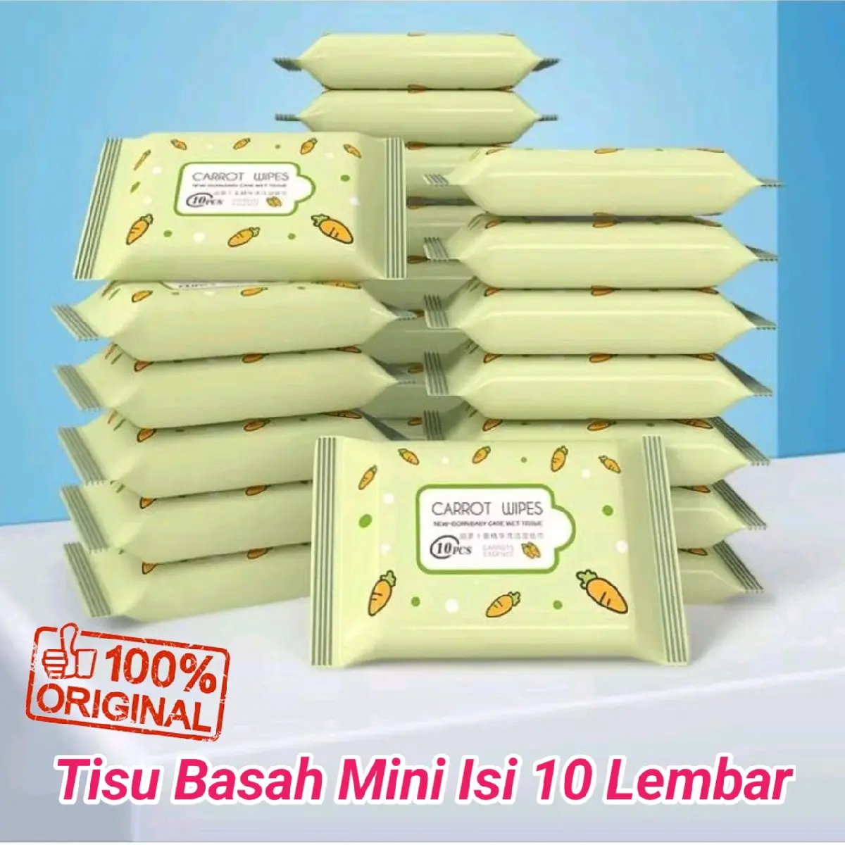 Tisu Mini/Tisu Basah Karakter Fruits 10 Lembar/Tisu Travel/Tisu Mini Wipes