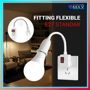 [MAX] Fitting Lampu E27 Fleksibel Colok Listrik dengan Saklar ON OFF/Fitting Lampu Flexible E27 Over Colok On