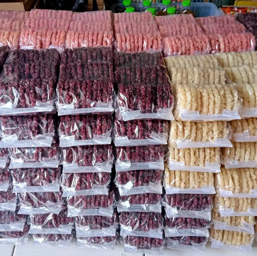 Rengginang Mentah isi 30 pcs 500 gram Rasa Original ketan hitam,  Bawang ,Terasi Packing Aman free Bubble Wrap Dus