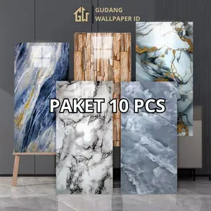 Paket 10 Lembar Wallpaper Stiker Dinding 3D Foam Motif Marble PVC 30cm x 60cm Ketebalan 2.5mm Waterproof Anti Gores Tidak Mudah Sobek Gudang Wallpaper ID
